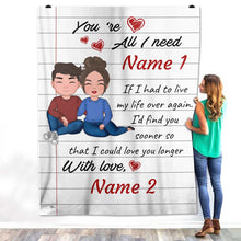 Load image into Gallery viewer, Custom Blanket You Are All I Need Love Letter Blanket
