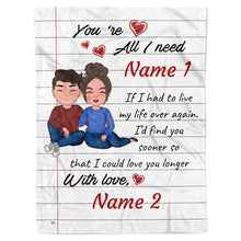 Load image into Gallery viewer, Custom Blanket You Are All I Need Love Letter Blanket
