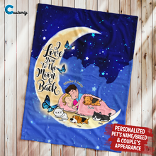 Load image into Gallery viewer, I Love You To The Moon And Back Personalized Blanket
