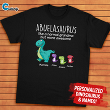 Load image into Gallery viewer, Grandmasaurus And Kids Personalized Shirt
