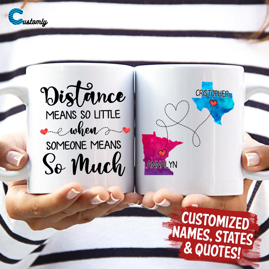 Bestie Long Distance Quotes Personalized Coffee Mug