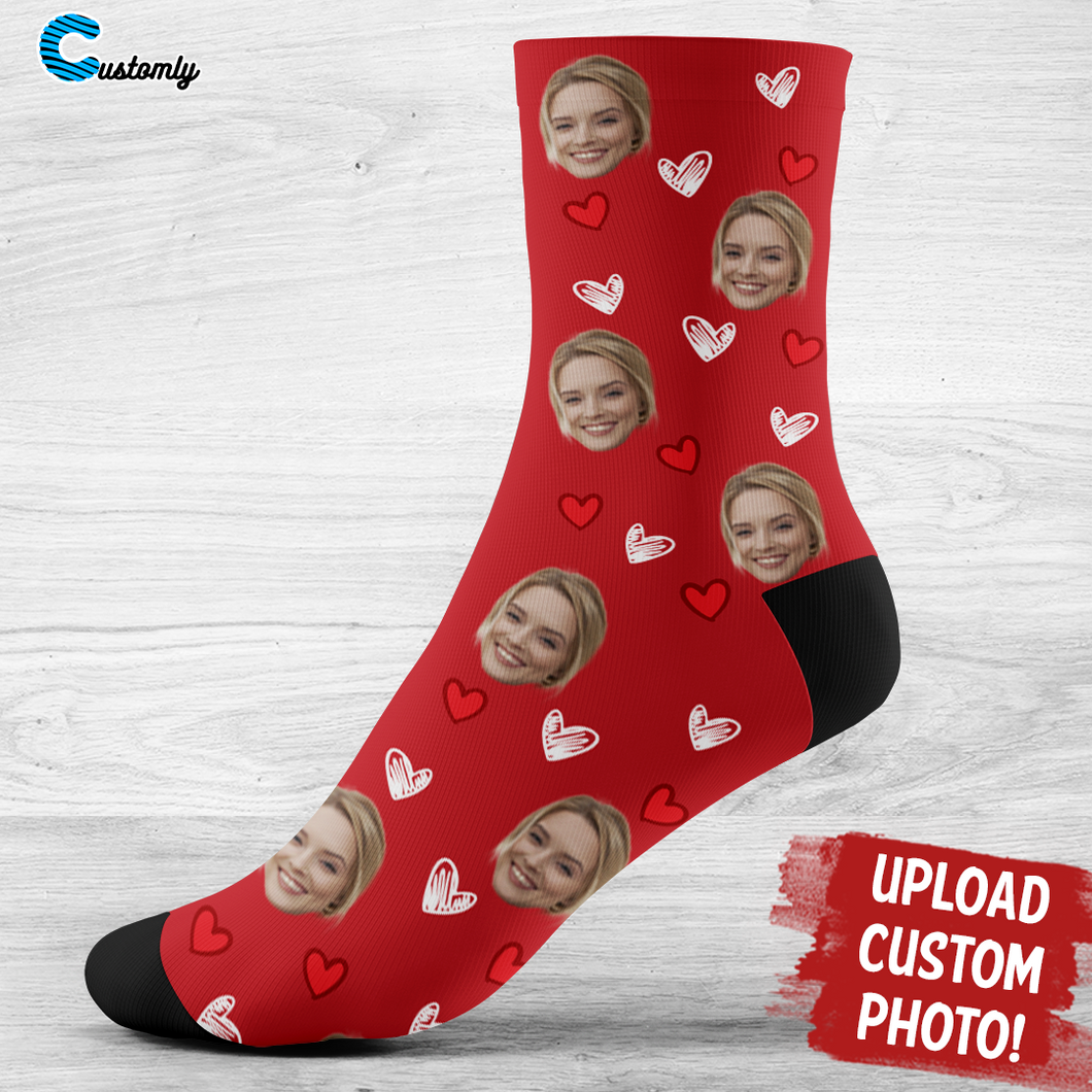 Custom Heart Face Socks