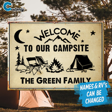 Load image into Gallery viewer, Welcome To Our Campsite Camping 2 - Personalized Camping Metal Sign
