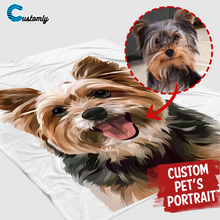 Load image into Gallery viewer, Cartoonized Custom Pet Portrait Blanket
