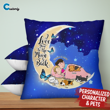 Load image into Gallery viewer, I Love You To The Moon And Back - Personalized Throw Pillow
