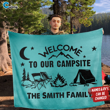 Load image into Gallery viewer, Welcome To Our Campsite Camping 2 - Personalized Camping Blanket
