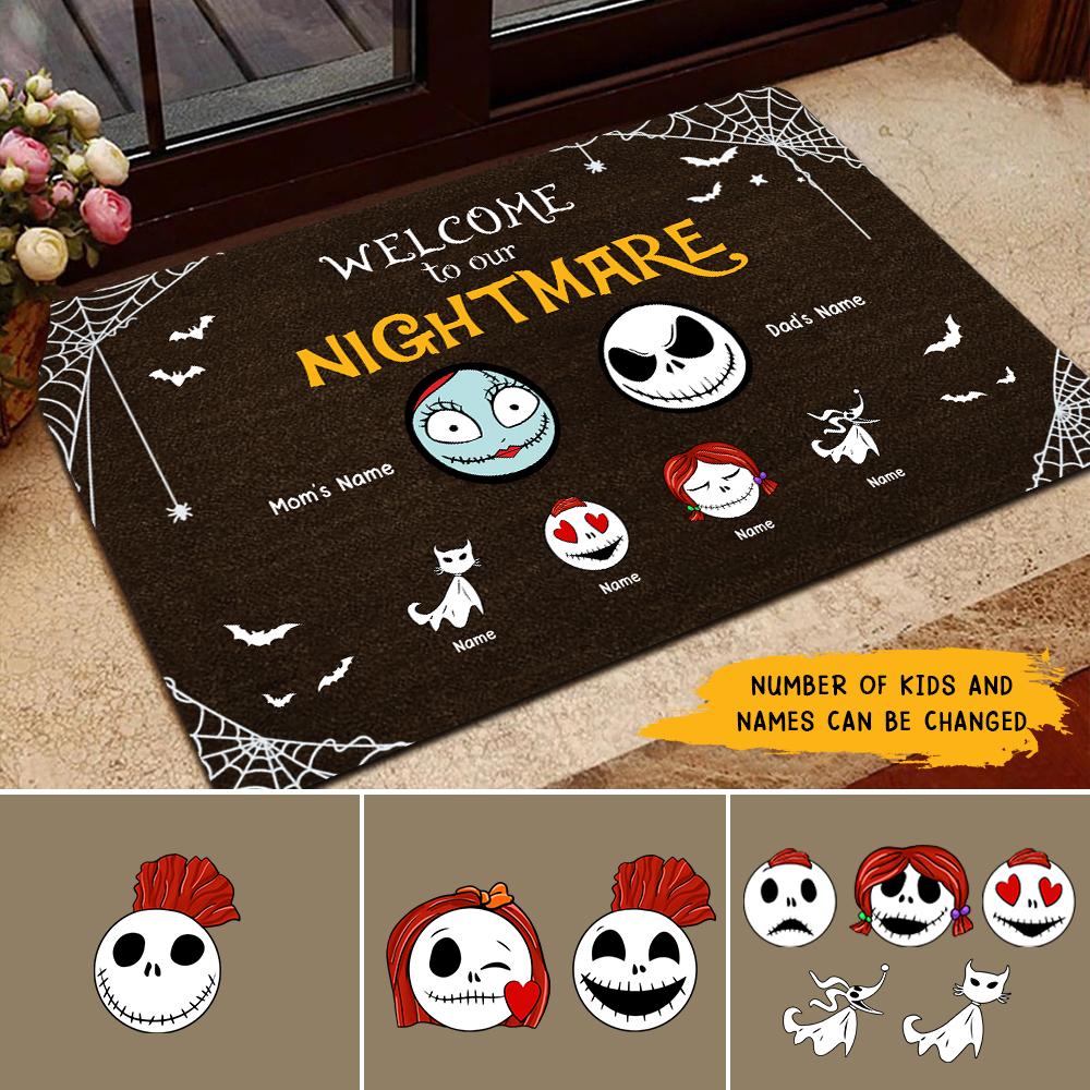 Halloween Welcome to Our Nightmare Custom Doormat