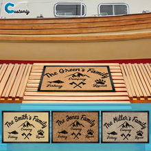 Load image into Gallery viewer, Camp Fish Repeat Personalized Doormat
