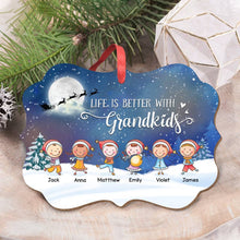 Load image into Gallery viewer, Life is Better With Grandkids - Personalized Christmas Ornament
