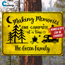 Load image into Gallery viewer, Making Memories - Camping - Personalized Camping Metal Sign
