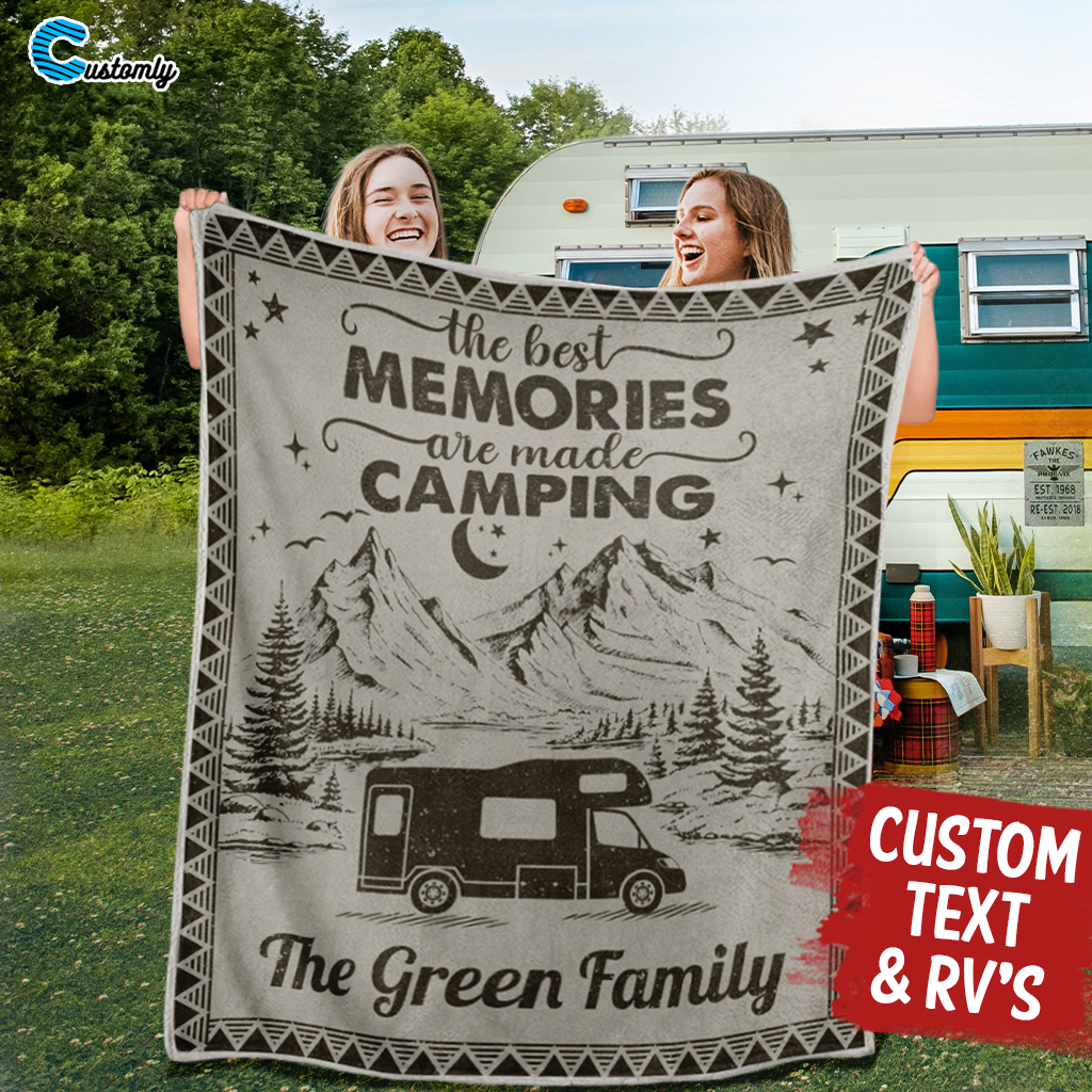 Vintage Family Camping Blanket