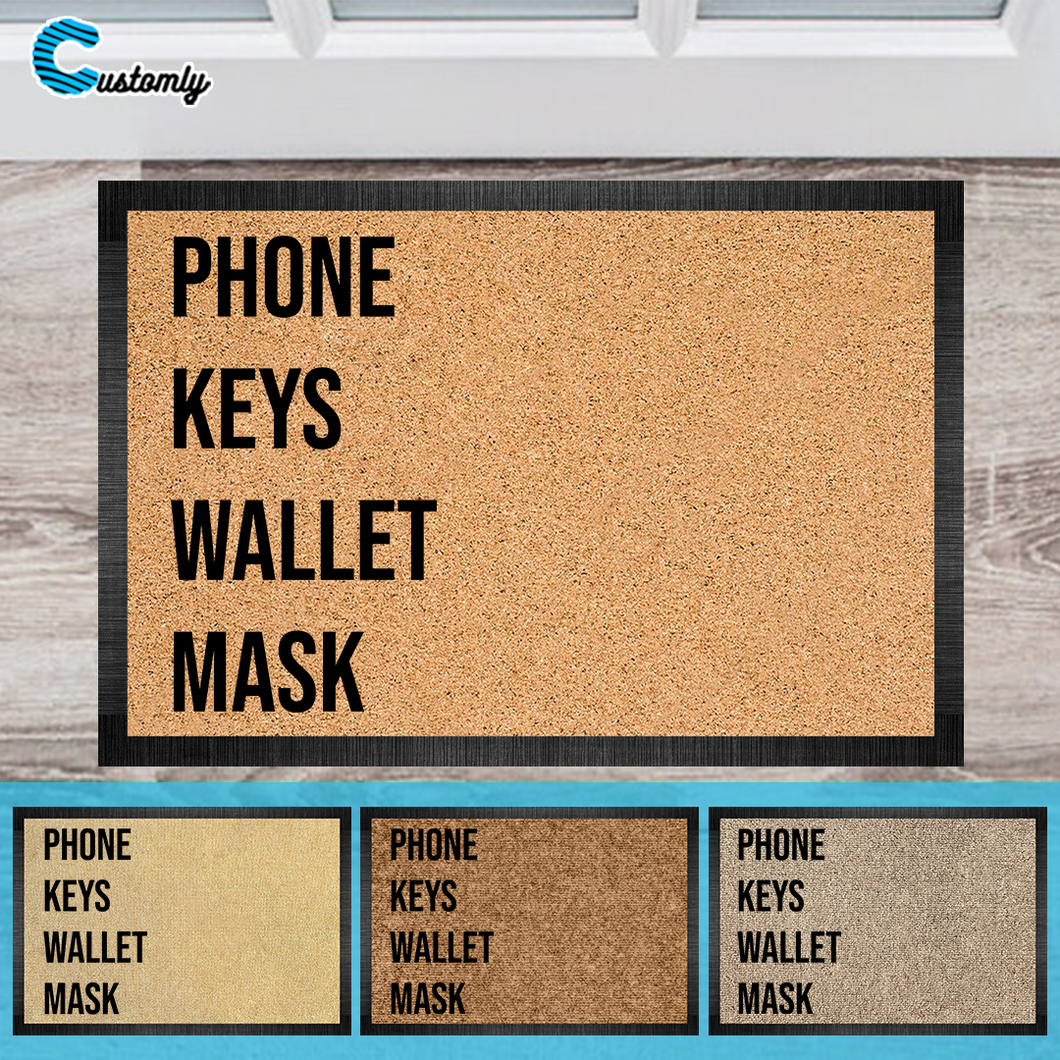 Phone Keys Wallet Mask Doormat