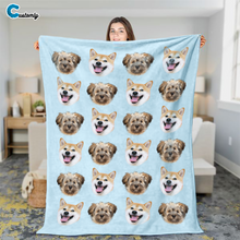 Load image into Gallery viewer, Pet Faces Personalized Blanket
