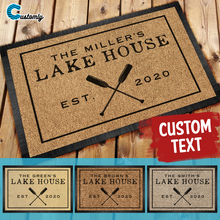 Load image into Gallery viewer, Simple Lake House Personalized Doormat
