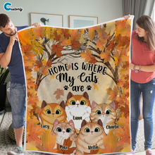 Load image into Gallery viewer, Home Is Where My Pets Are Personalized Blanket
