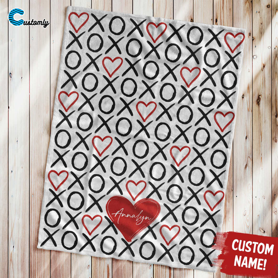 XOXO Personalized Blanket