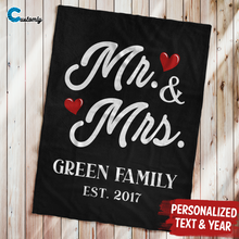 Load image into Gallery viewer, Mr. &amp; Mrs. Personalized Blanket
