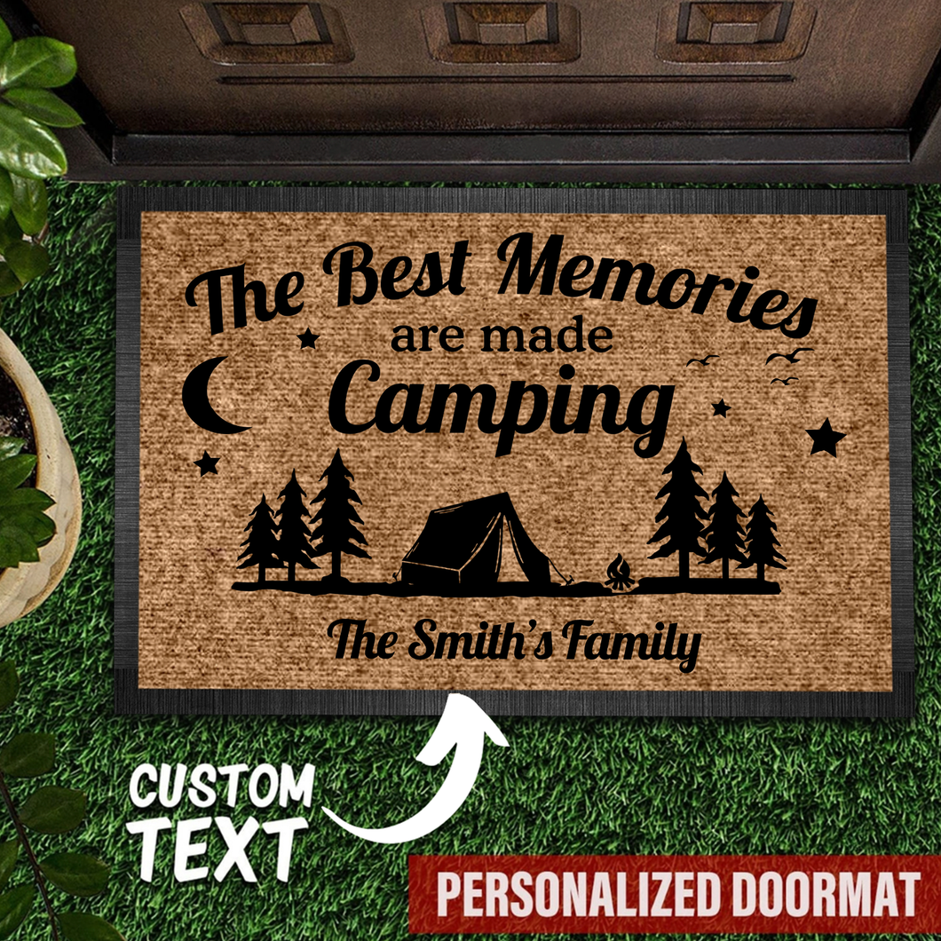 Custom Best Memories Camping Doormat