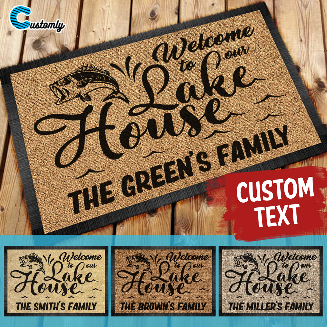 Welcome to our Lake House Personalized Doormat