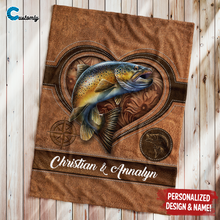 Load image into Gallery viewer, Personalized Fishing Premium Fleece &amp; Quilt Blanket
