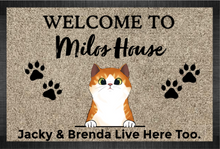 Load image into Gallery viewer, Welcome to Cats House - Personalized Cat Mat
