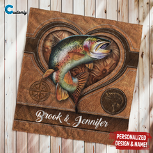 Load image into Gallery viewer, Personalized Fishing Premium Fleece &amp; Quilt Blanket
