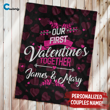 Load image into Gallery viewer, Our First Valentines Together Personalized Blanket
