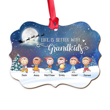 Load image into Gallery viewer, Life is Better With Grandkids - Personalized Christmas Ornament
