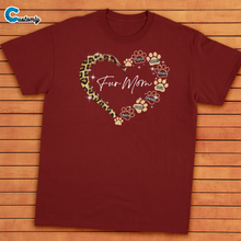 Load image into Gallery viewer, Leopard Heart Pet Mom Personalized T-Shirt
