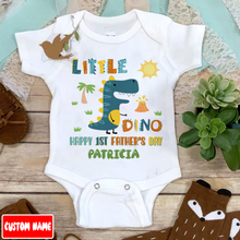 Load image into Gallery viewer, &quot;Little Dino&quot; Happy 1st Father&#39;s Day Baby Onesie
