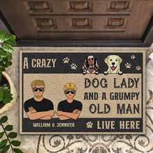 Load image into Gallery viewer, Dog Lovers Crazy Dog Lady And Grumpy Old Man - Personalized Custom Doormat
