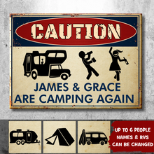 Load image into Gallery viewer, Drunk Campers Are Camping Again - Personalized Camping Metal Sign
