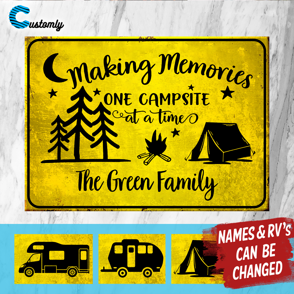 Making Memories - Camping - Personalized Camping Metal Sign
