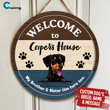 Load image into Gallery viewer, Custom Cartoon Welcome to Pups House - Door Sign

