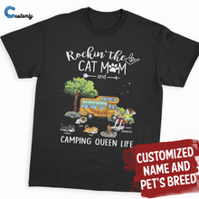 Load image into Gallery viewer, Rockin The Pet Mom And Camping Queen Life Personalized Tees - Pet Lovers
