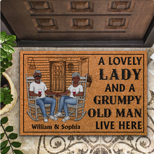 Load image into Gallery viewer, A Lovely Lady And A Grumpy Old Man Live Here - Personalized Doormat
