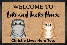 Load image into Gallery viewer, Welcome to Cats House - Personalized Cat Mat
