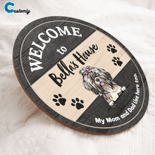 Load image into Gallery viewer, Custom Cartoon Welcome to Pups House - Door Sign
