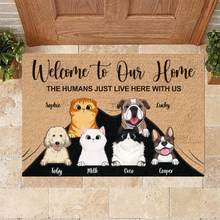 Load image into Gallery viewer, Welcome to My Home - Personalized Cat &amp; Dog Mat
