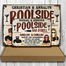 Load image into Gallery viewer, Bar &amp; Grill Where The Neighbor- Personalized Metal Signs
