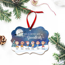 Load image into Gallery viewer, Life is Better With Grandkids - Personalized Christmas Ornament
