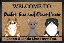 Load image into Gallery viewer, Welcome to Cats House - Personalized Cat Mat
