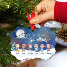 Load image into Gallery viewer, Life is Better With Grandkids - Personalized Christmas Ornament
