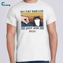 Load image into Gallery viewer, Best Cat Dad Fluffy Cat Personalized Light Color Shirt
