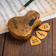 Load image into Gallery viewer, Engraved Wood Guitar Picks
