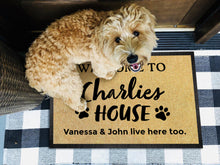 Load image into Gallery viewer, Pup Custom Welcome Home Dog Mat
