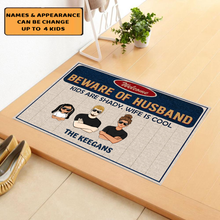 Load image into Gallery viewer, Couple Family Beware Of Wife - Personalized Custom Doormat
