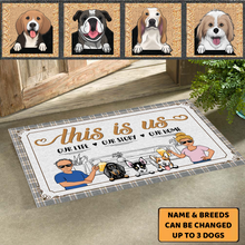 Load image into Gallery viewer, This Is Us Couple And Dog - Personalized Doormat
