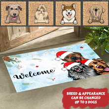 Load image into Gallery viewer, Cute Peeking Dog Christmas Personalized Doormat
