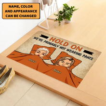 Load image into Gallery viewer, Couple Chibi Not Wearing Pants - Personalized Doormat
